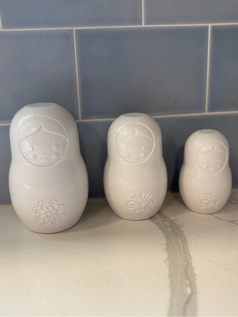 Fred White Nesting Doll Measuring Cups
